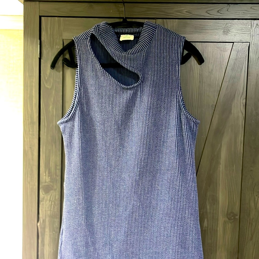 Blue Buttercup Navy blue ribbed sleeveless top